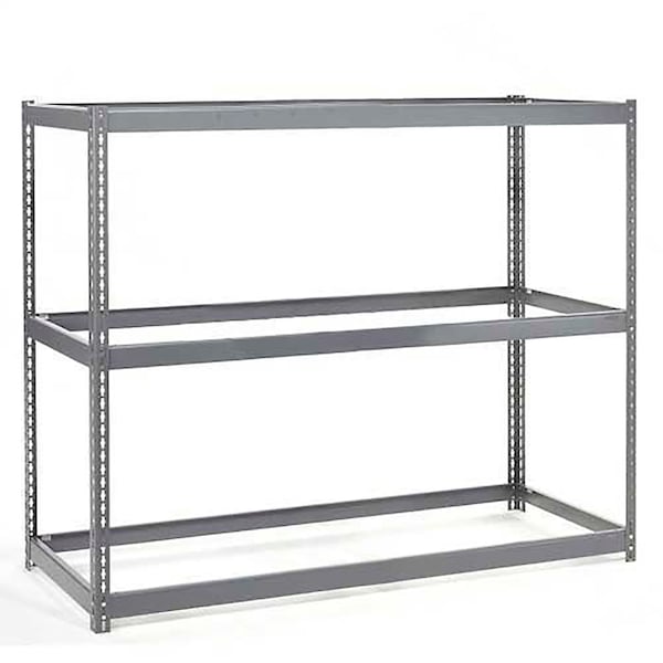 Wide Span Rack 48Wx24Dx60H, 3 Shelves No Deck 1200 Lb Cap. Per Level, Gray